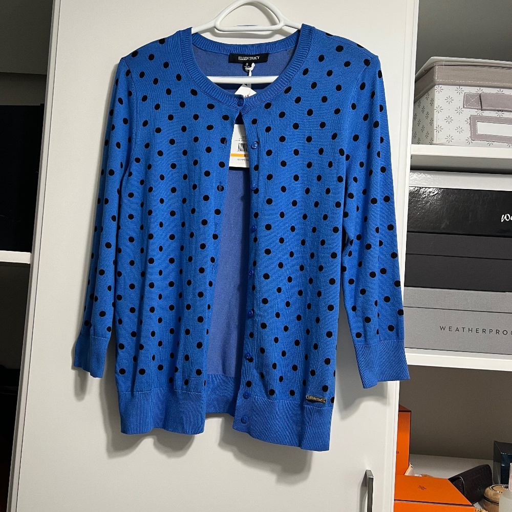 Ellen Tracy, Size S, blue with black dots